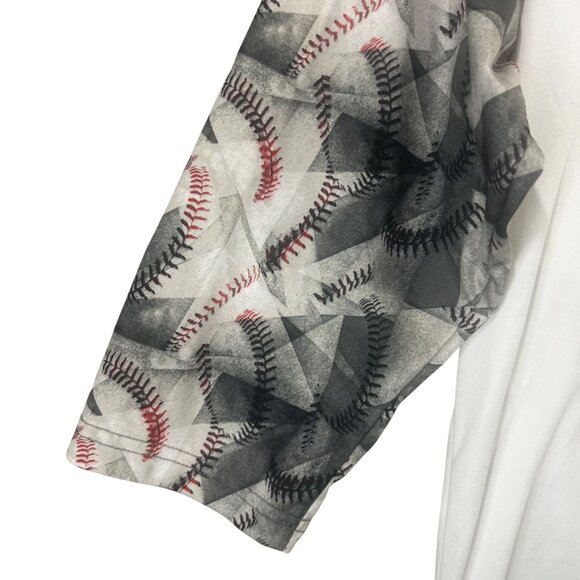 Adidas Men's Shirt Size Small 3/4 Sleeve Tee Baseball Print Sleeve EUC - Picture 3 of 9